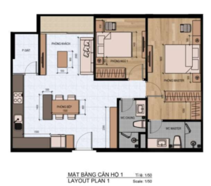 layout căn 2pn 1