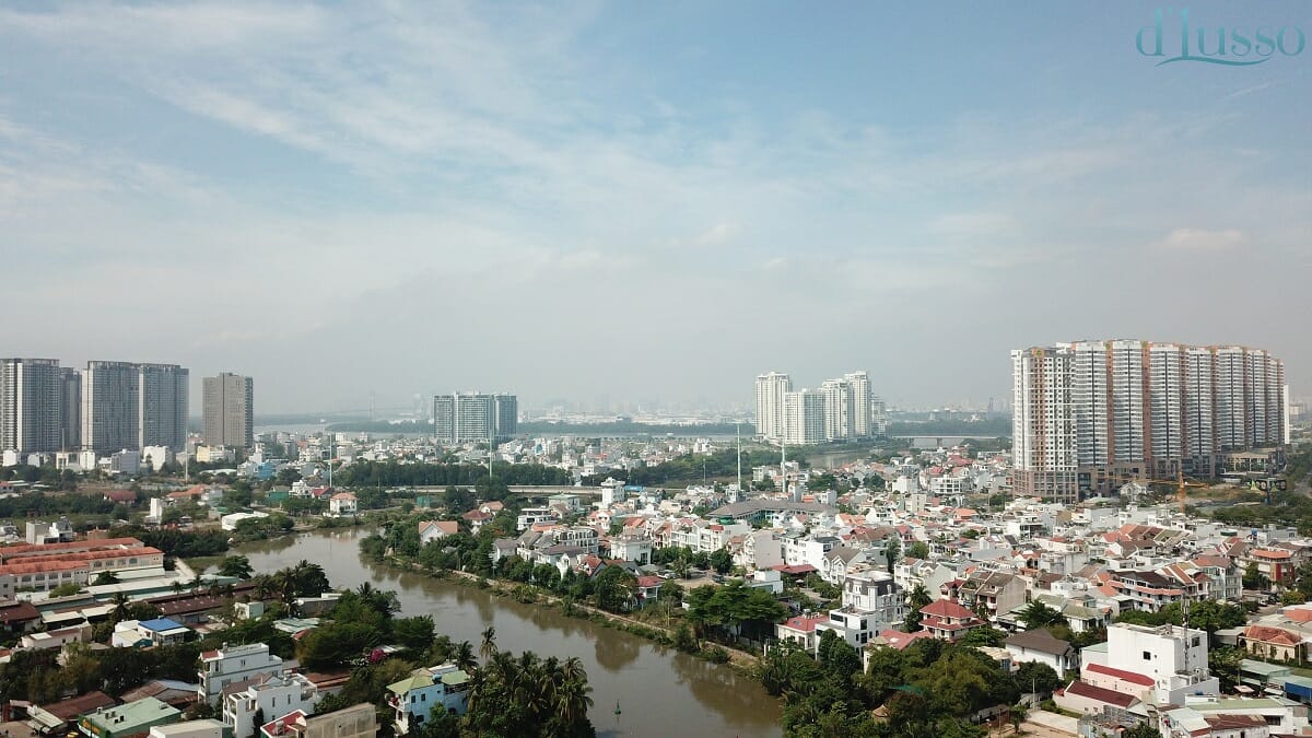 Các hướng view tại Căn hộ D'Lusso Emerald Quận 2 11 Flycam view toàn ảnh D'Lusso Quận 2