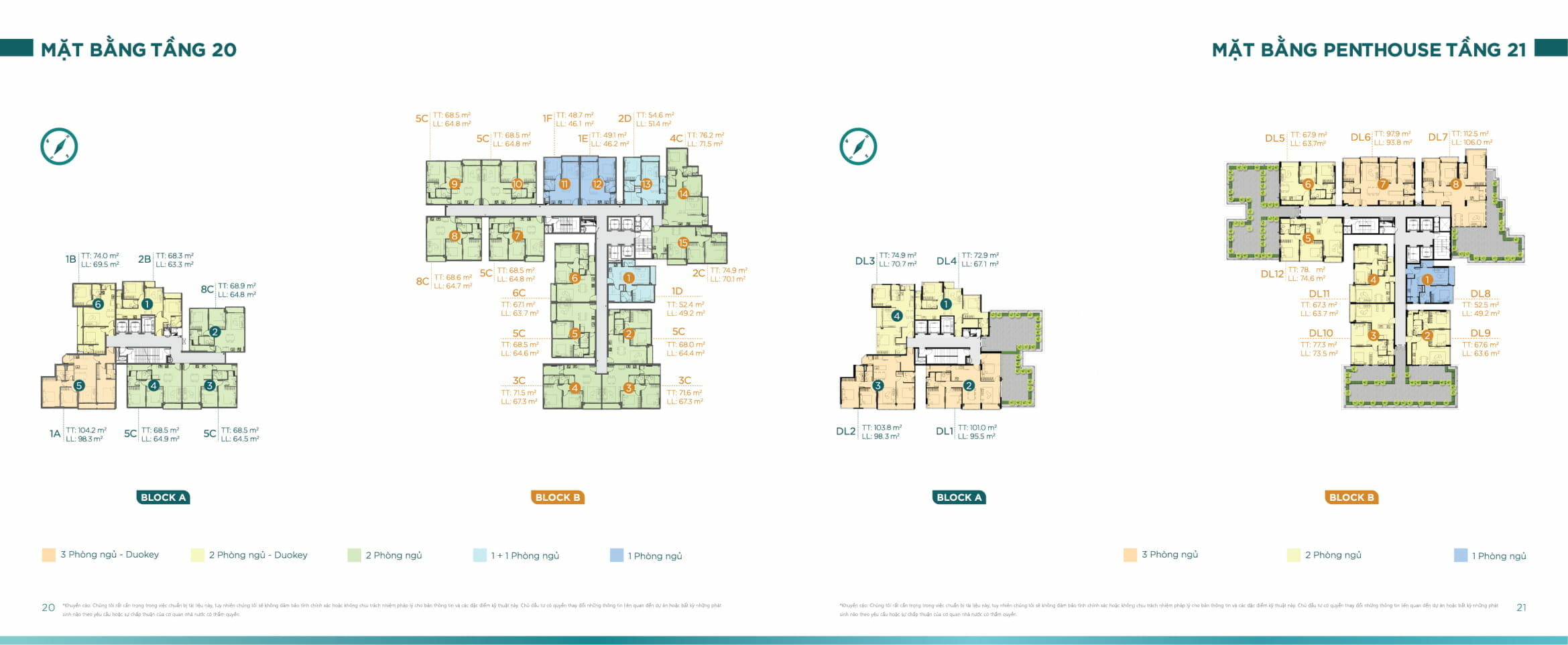 Thiết kế mặt bằng căn hộ dự án D'Lusso Emerald Quận 2 50 Mặt bằng Tầng 20 & Tầng 21 D'Lusso Emerald Quận 2