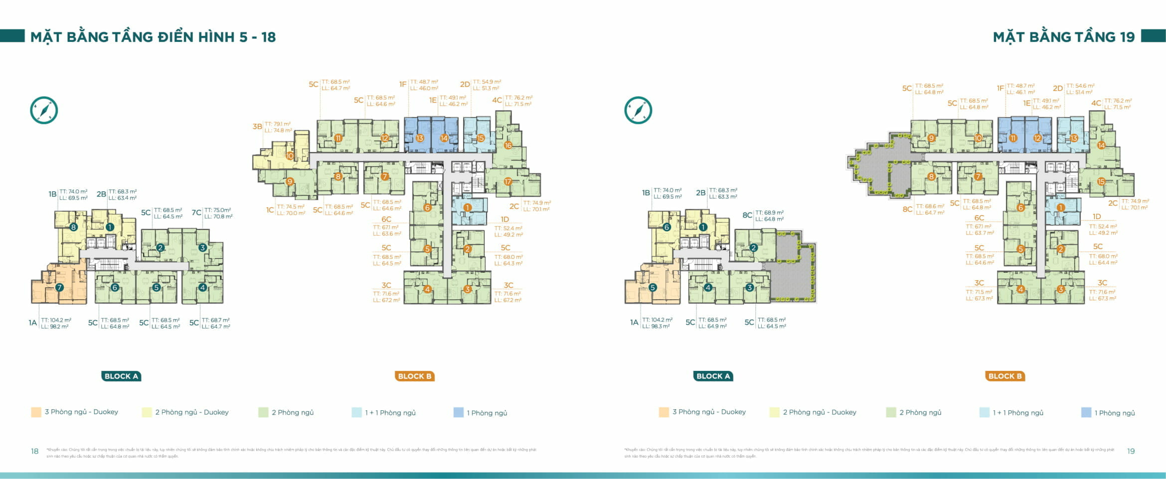 Thiết kế mặt bằng căn hộ dự án D'Lusso Emerald Quận 2 21 Mặt bằng Tầng điển hình 5-18 & Tầng 19 D'Lusso Emerald Quận 2
