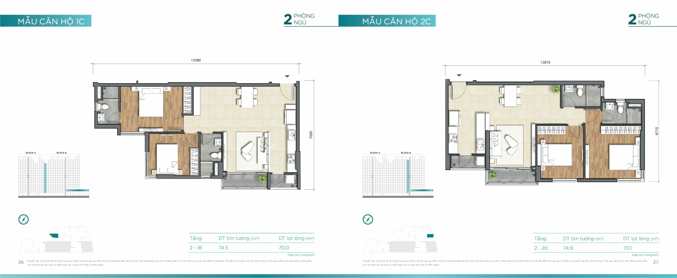 Thiết kế mặt bằng căn hộ dự án D'Lusso Emerald Quận 2 24 Thiết kế căn hộ 1C + 2C D'Lusso Emerald Quận 2