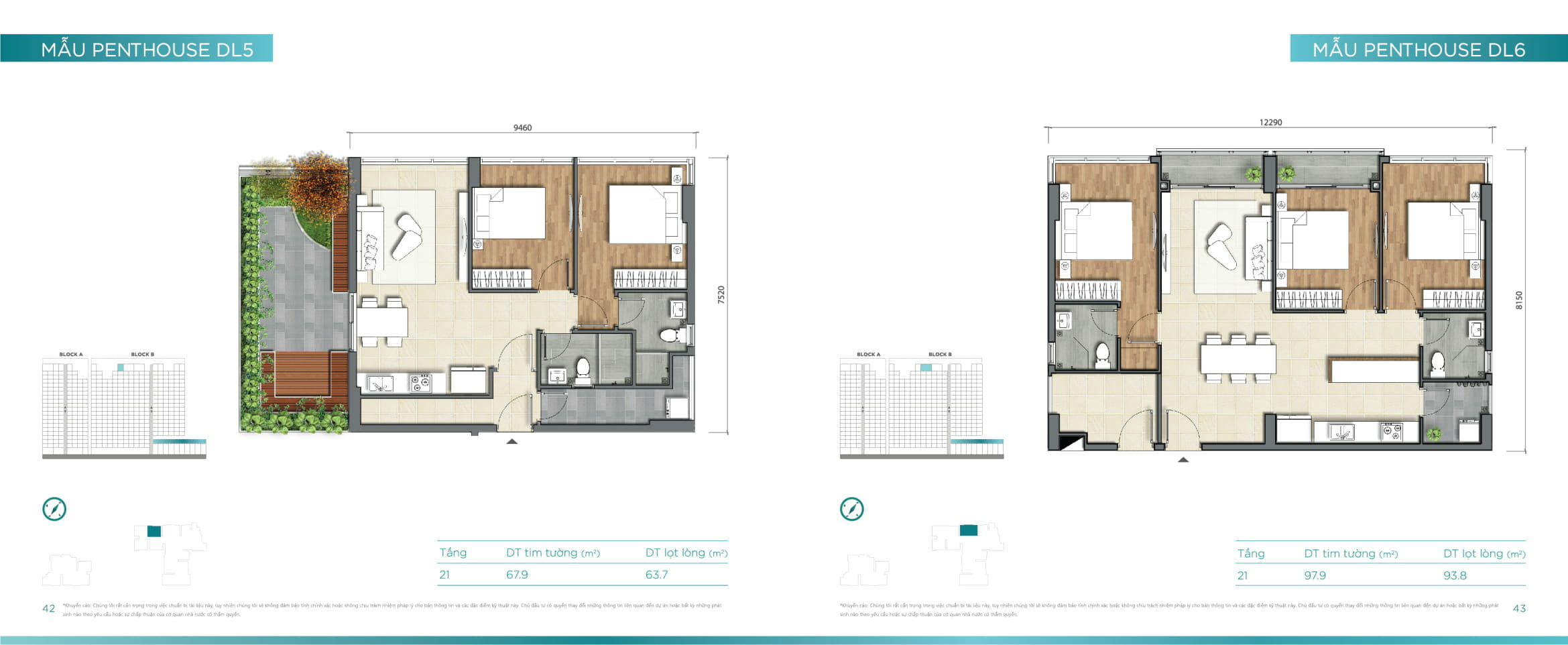Thiết kế mặt bằng căn hộ dự án D'Lusso Emerald Quận 2 33 Thiết kế căn hộ Penthouse DL5 + DL6 D'Lusso Emerald Quận 2