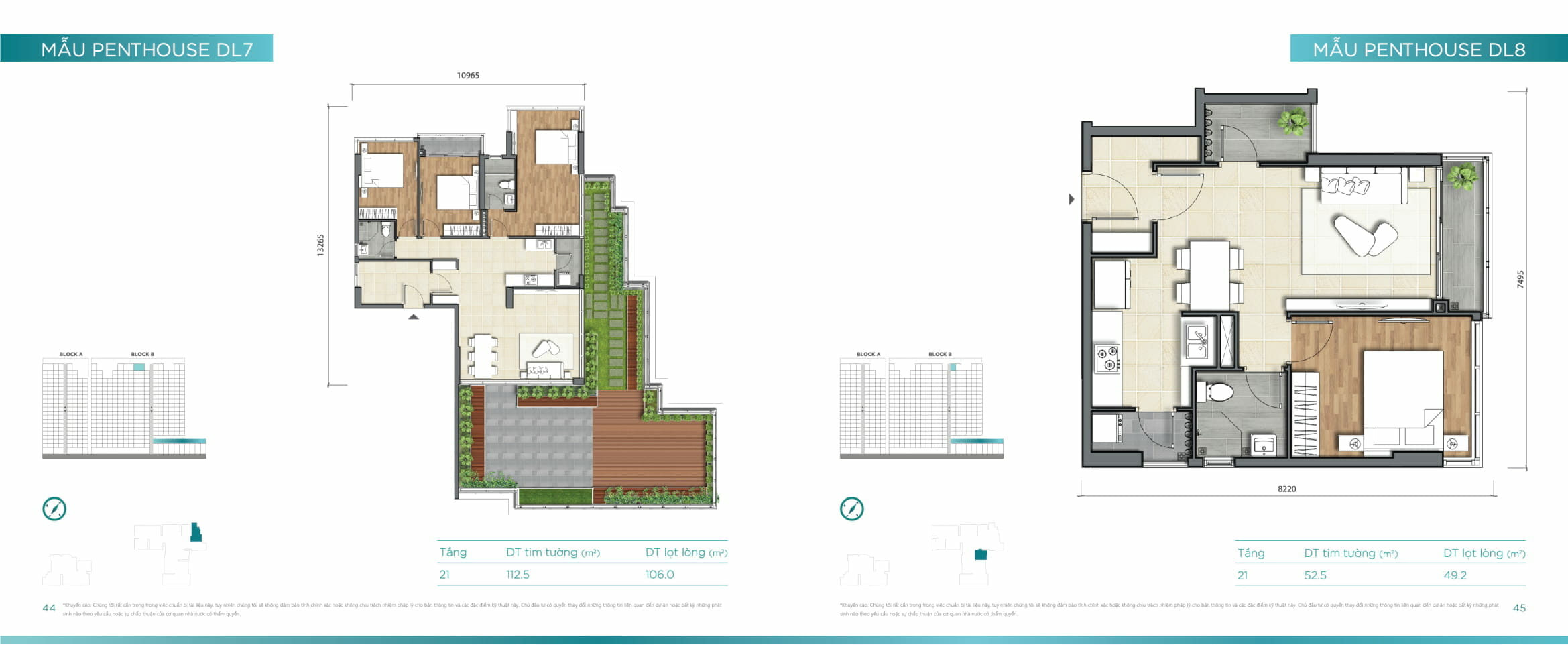Thiết kế mặt bằng căn hộ dự án D'Lusso Emerald Quận 2 34 Thiết kế căn hộ Penthouse DL7 + DL8 D'Lusso Emerald Quận 2