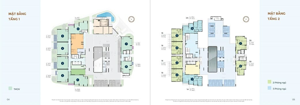Mặt bằng dự án căn hộ Precia Quận 2 11 Mặt bằng tầng 1 + 2 dự án căn hộ Precia Quận 2